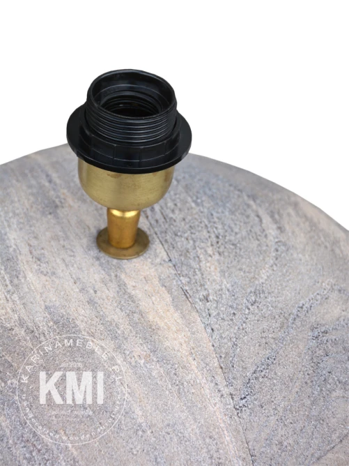 lampa drewniana bielona kula