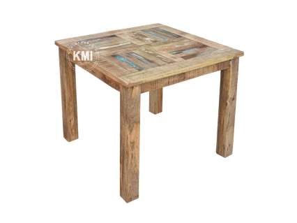kwadratowy stół 90x90 postarzane mango loft vintage