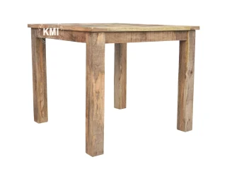 meble drewniane | kwadratowy stół 90x90 postarzane mango loft vintage