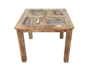 meble z recyklingu | kwadratowy stół 90x90 postarzane mango loft vintage