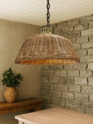 Duża lampa rattanowa boho – naturalne oświetlenie rattanowe