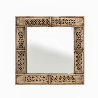lustro indyjskie Shanti 90x90 | meble orientalne z litego dewna