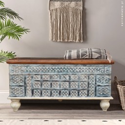 Meble Orientalne – Skrzynia Mumbaj 88 cm | Kufer z Drewna Mango