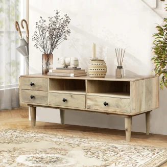 Szafka RTV BohoWood 150 cm z Drewna Mango | Scandi Boho