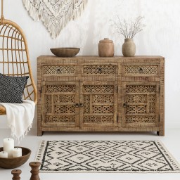 Drewniana Komoda Shanti 150 cm | Meble indyjskie orientalne rzeźbienia