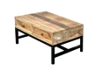 meble metalowe | stolik Roma 90x60 drewno mango metal