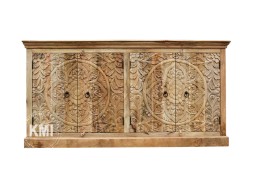 Komoda Orientalna Rzeźbiona Mandala 180 | 4-Drzwiowa Meble Indyjskie
