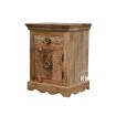 meble z litego drewna w stylu indyjskiem - szafka nocna brązowa