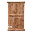 Wysoka komoda orientalna rzeźbiona jasny orzech - meble indyjskie z drewna mango