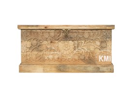 Orientalna skrzynia rzeźbiona Eila | meble indyjskie z drewna mango