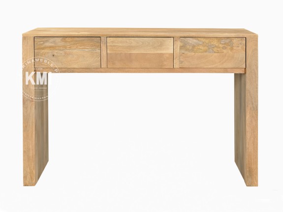 proste nowoczesne biurko mango 120 cm z trzema szufladami meble drewniane do gabinetu