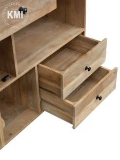 Biblioteczka z drewna mango , regał na książki w stylu boho