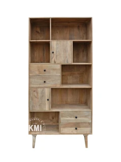 Indyjska Biblioteczka z Szafkami z Drewna Mango 94 cm | Meble Boho