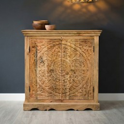 Rzeźbiona Komoda z Drewna Mango Mandala 90 cm | Meble Orientalne