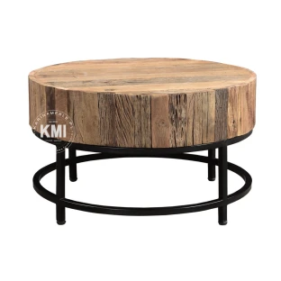 Stolik Loftowy OFF ROAD ze Starego Drewna 70 cm | Meble Industrialne
