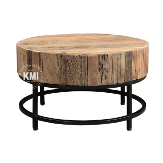 Stolik Loftowy OFF ROAD ze Starego Drewna 70 cm | Meble Industrialne