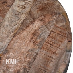 Okrągły Stolik Loftowy Roma 50cm | Postarzane Drewno Mango