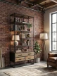 Biblioteczka industrialna OFF ROAD ze starego drewna z szufladami 200cm meble loftowe