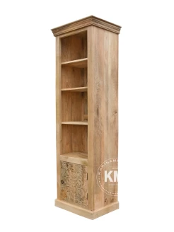 orientalna biblioteczka drewniana do salonu styl boho rzeźbiony front