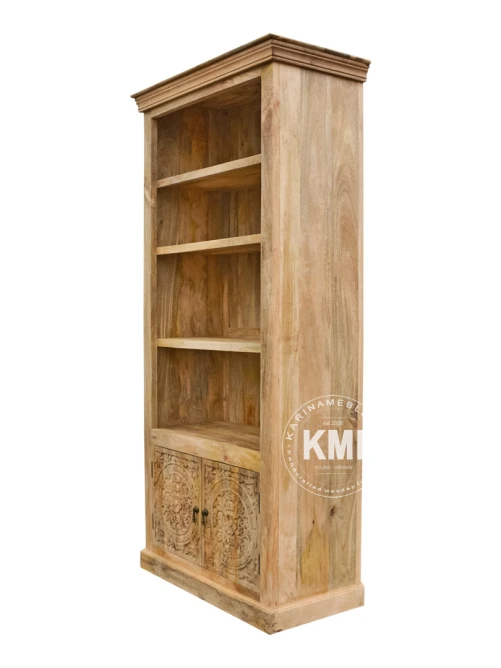 drewniana biblioteczka indyjska mandala widok boczny