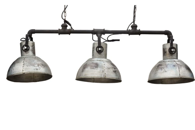 potrójna lampa nad stół loftowa industrialna z metalowa
