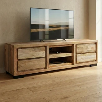 Szafka RTV Loftowa z Drewna Mango 170 cm | Meble Industrialne Milo