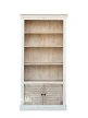 Biblioteczka drewniana Hampton 100 cm biała z naturalnym wnętrzem regał na książki
