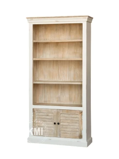 Biblioteczka drewniana bielona 100 cm | Meble Hampton z mango