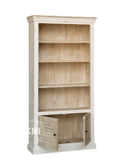 Półki w biblioteczce Hampton drewno przecierane styl shabby chic