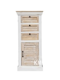 Wąska Komoda Słupek Hampton 115 cm | Żaluzjowe Meble Drewniane