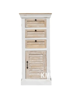 Wąska Komoda Słupek Hampton 115 cm | Żaluzjowe Meble Drewniane