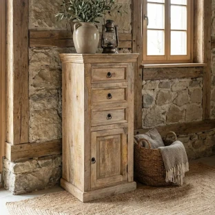 Drewniana komoda słupek Milford 55 cm | Meble Rustykalne