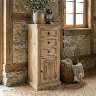 Drewniana komoda słupek Milford 55 cm | Meble Rustykalne