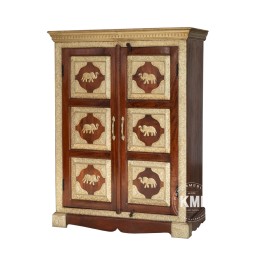 Komoda Wysoka Indyjska Bindi 89 cm z Mosiądzem | Meble Orientalne 