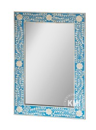 Lustro Indyjskie Masala 60x90 cm Niebieskie | Bone Inlay Rama