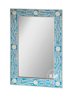 Lustro Indyjskie Masala 60x90 cm Niebieskie | Bone Inlay Rama