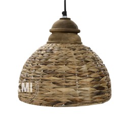 Lampa Wisząca z Liści Bananowca 31 cm | Naturalne Drewno Boho