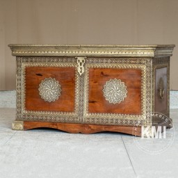 Skrzynia Indyjska Bindi 90 cm z Mosiądzem | Kufer Orientalny Mango