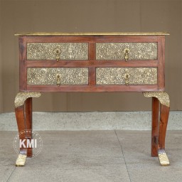 Konsola Indyjska Bindi 80 cm z Mosiądzem | Meble Orientalne