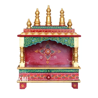 Kapliczka Indyjska Pooja Mandir 38 cm Otwarta | Ołtarzyk Masala