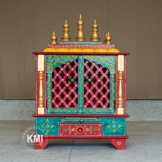 Szafka Indyjska Pooja Mandir 60 cm | Kapliczka Ręcznie Malowana Masala