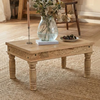 Orientalny Stolik Kawowy Rubin 90x60 | Rzeźbione Meble Indyjskie