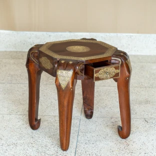 Stolik Indyjski Bindi Słoń 45 cm | Orientalny Mebel z Mango