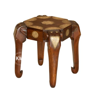 Stolik Indyjski Słoń 45 cm | Orientalny Mebel Drewniany