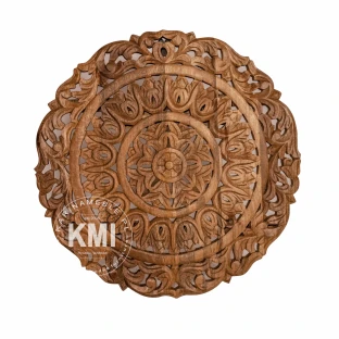 Panel Ścienny Mandala 60 cm | Dekoracja Drewniana Jasny Orzech