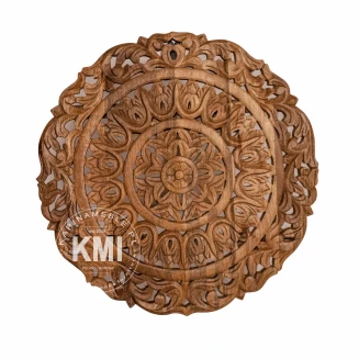 Panel Ścienny Mandala 60 cm | Dekoracja Drewniana Jasny Orzech