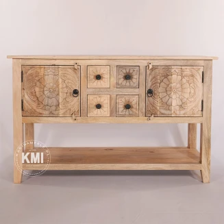 Konsola Indyjska Rzeźbiona 120 cm | Meble z Drewna Mango Naturalne