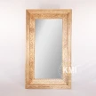 duże lustro indyjskie w drewnianej ramie 150x75 cm naturalne mango rzeźbione
