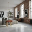 stolek loftowy atelier 54cm drewno mango skora meble loftowe