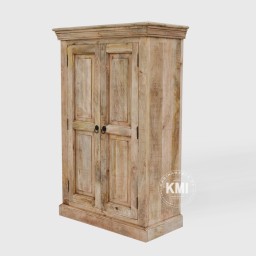 Wysoka komoda drewniana z półkami 80 cm | Meble Rustykalne